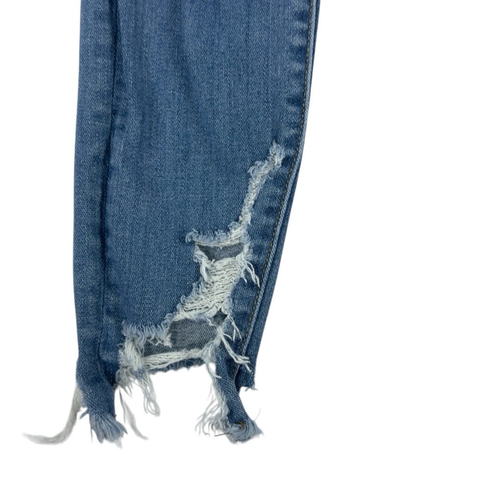 American Eagle High Rise Jeggings Super Stretch Destroyed‎ Medium Wash Size 4R - Picture 2 of 12